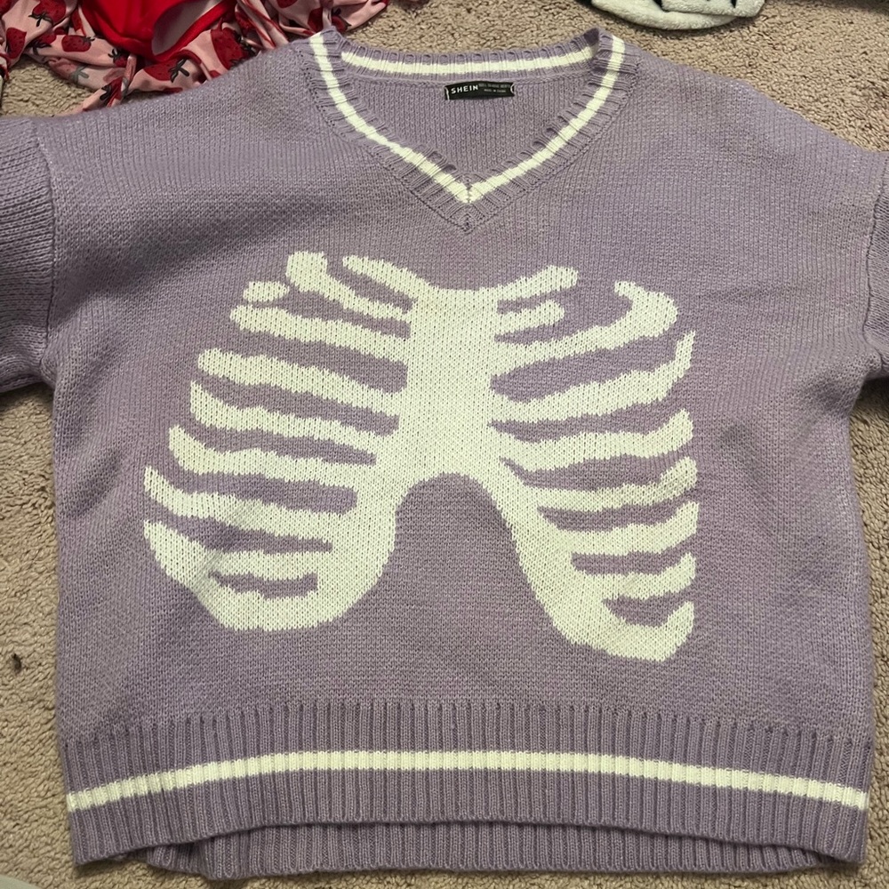 lavender skeleton sweater alt